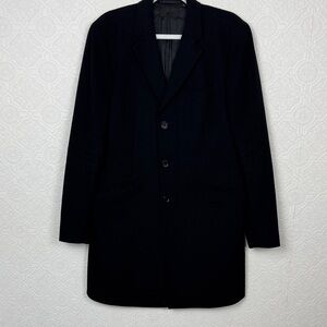 Uniqlo Wool Cashmere Blend Coat Blazer Black Peacoat Size Medium